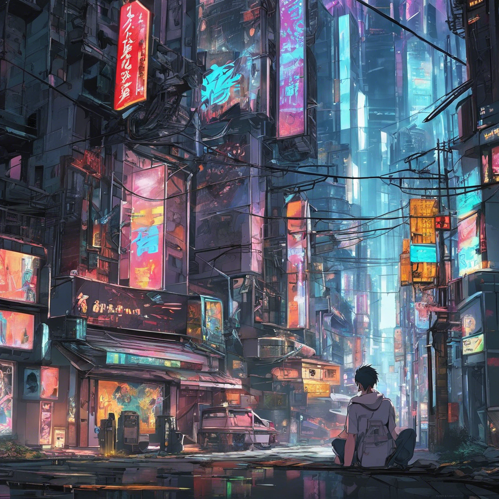 Futuristic Cityscape with Cyberpunk Influences https://apps.apple.com/us/app/ai-anime-manga/id6474078005